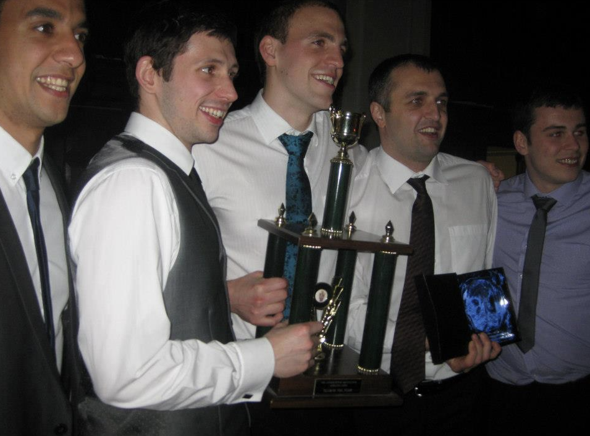 Valentin Milkov receiving the Joe Banns Team Spirit Award at the University of Manchester