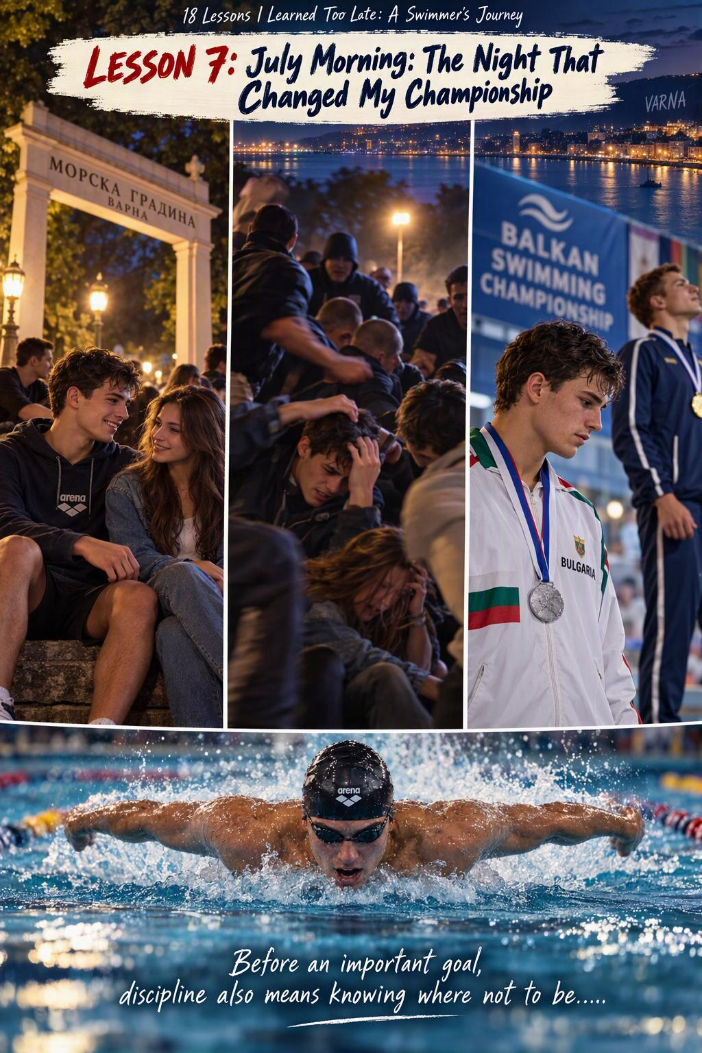 Illustrated Lesson 7 from Valentin Milkov’s swimming journey, July Morning